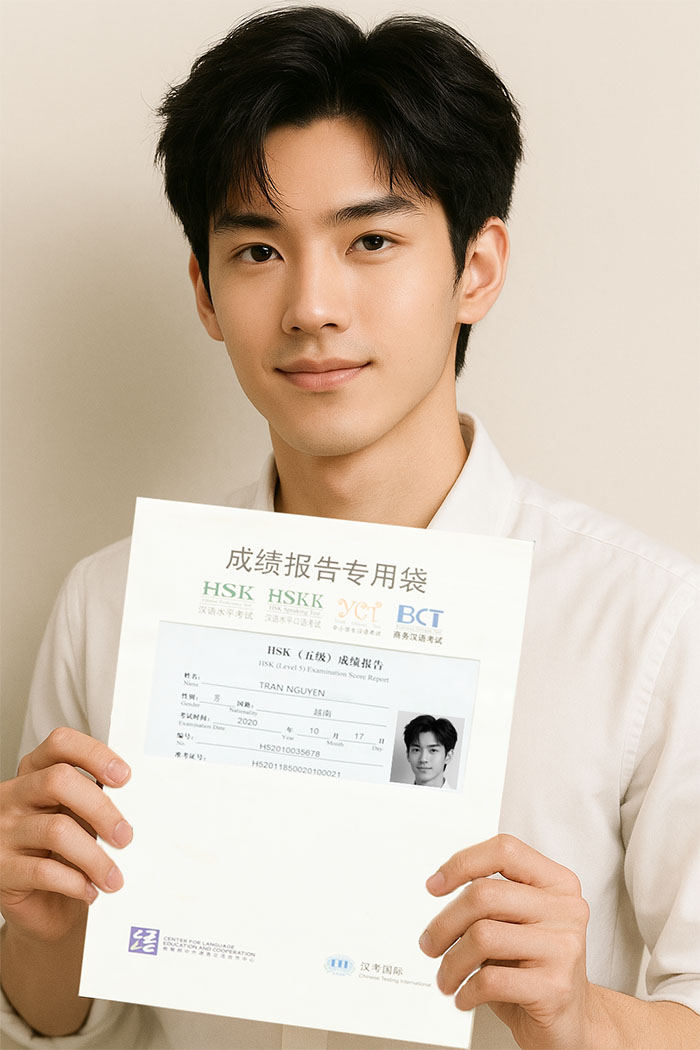 Học viên tiếng Trung HSK của SHZ khoe bằng tự tin vươn xa